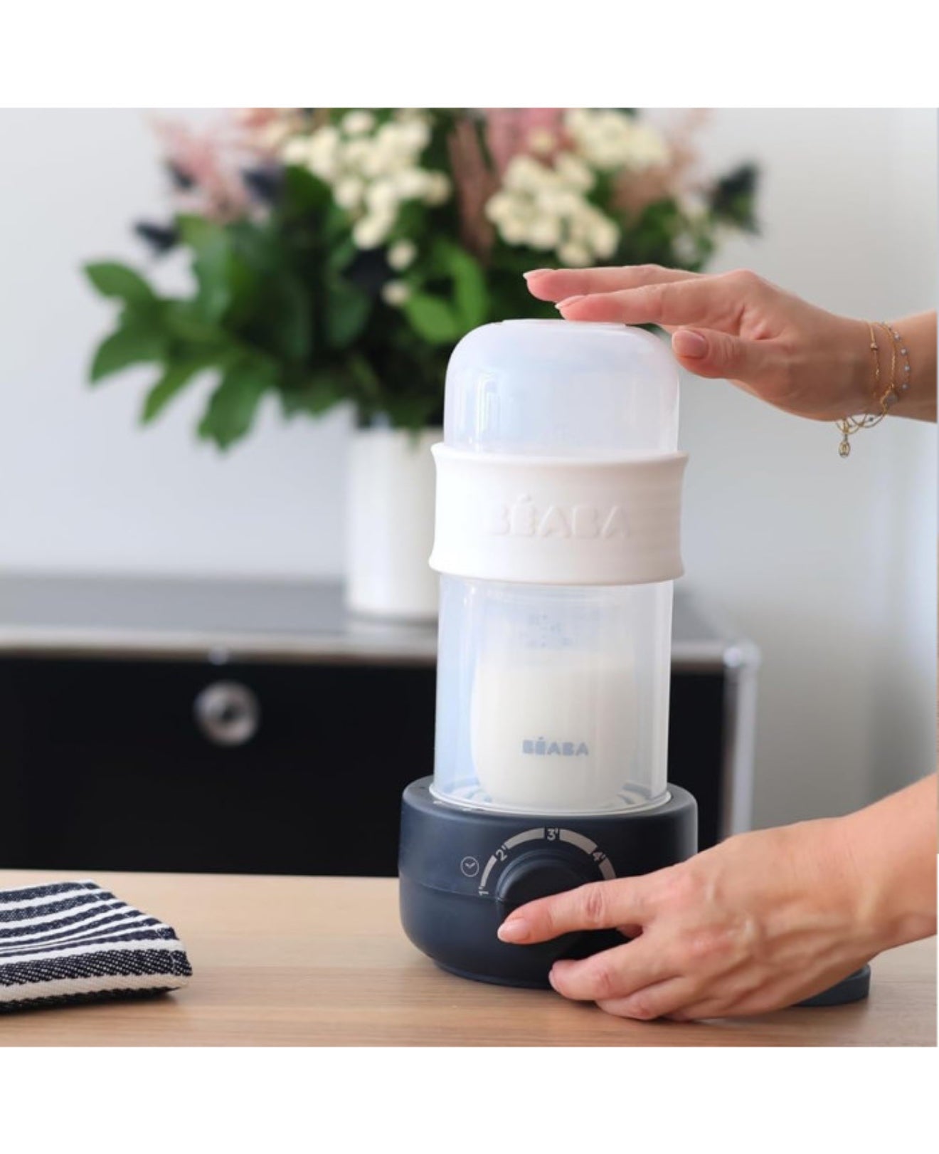 BEABA buteliukų šildytuvas -Sterilizatorius Baby Milk Second, NIGHT BLUE