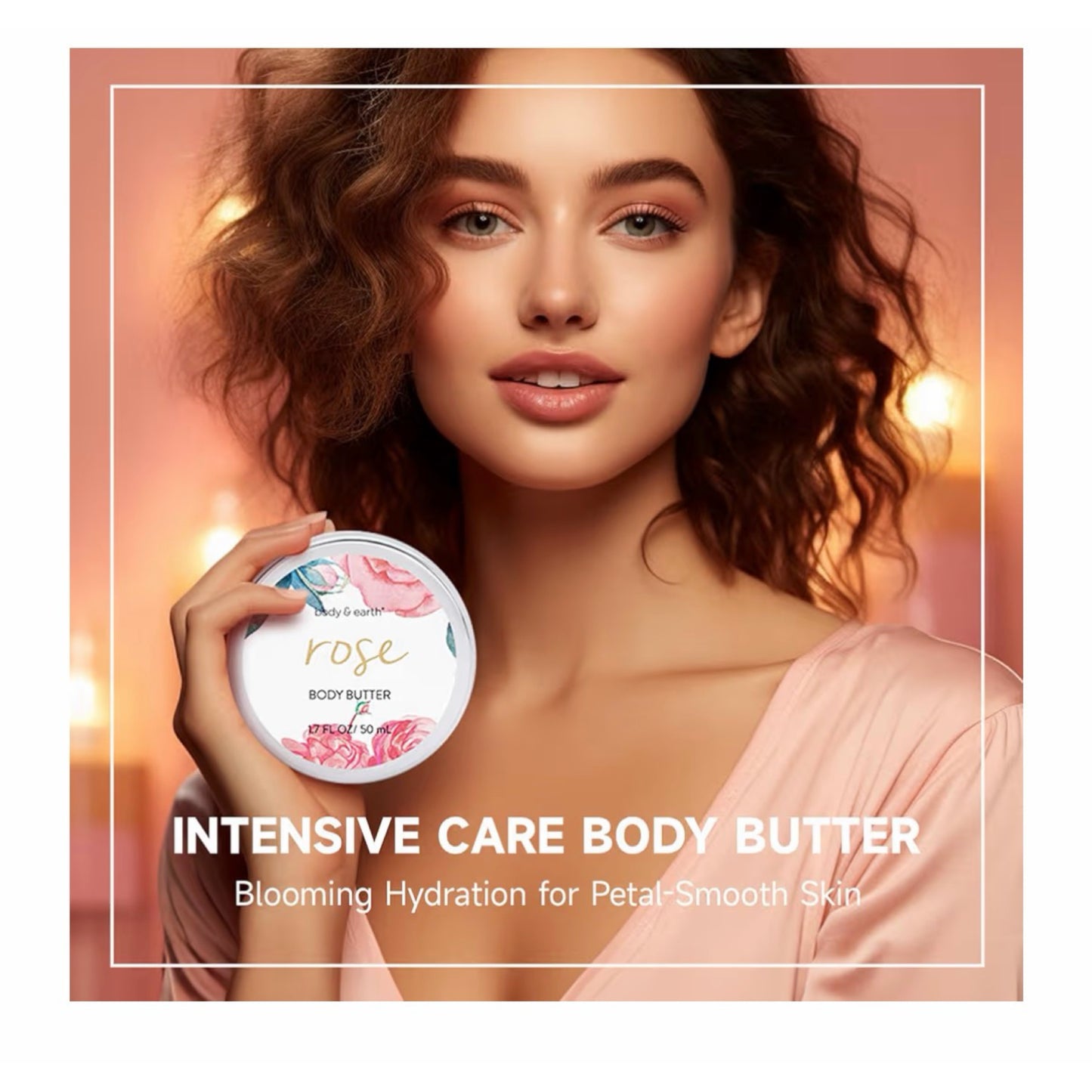 SPA dovanų dėžutė – 6 dalių kūno priežiūros rinkinys rožių aromato