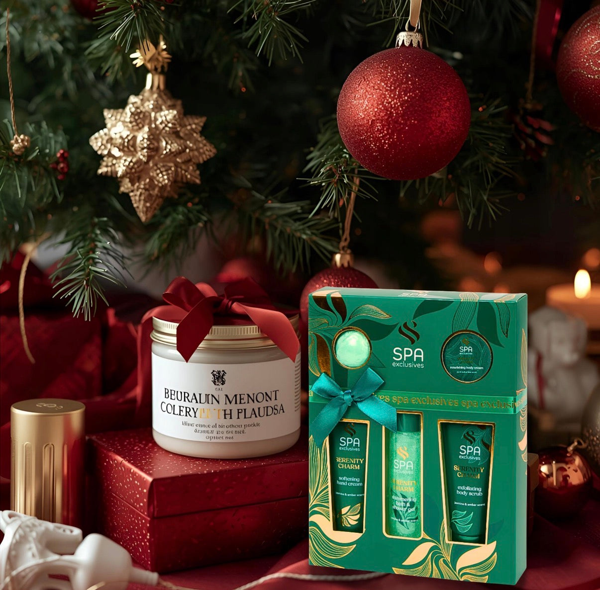 Kalėdinis SPA Rinkinys Moterims „Serenity Charm“ + Dovaninės Kalėdinės Kojinės