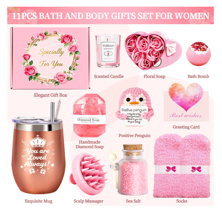 Romantiškas dovanų rinkinys moterims - namų SPA ir poilsis