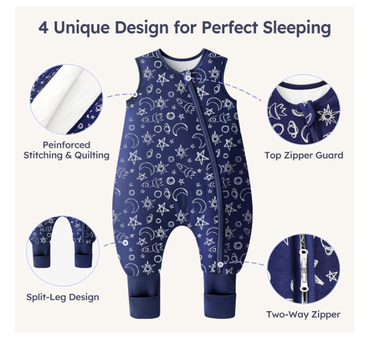 Unnivoll beebimagamiskotid jalgadega, 2 tk, 1,5 kokku, 80 cm