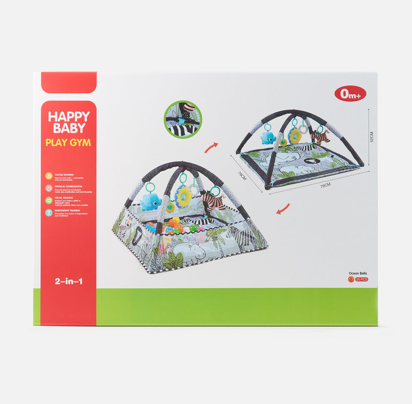 „Hipcio“ edukacinis žaidimų kilimėlis kūdikiui