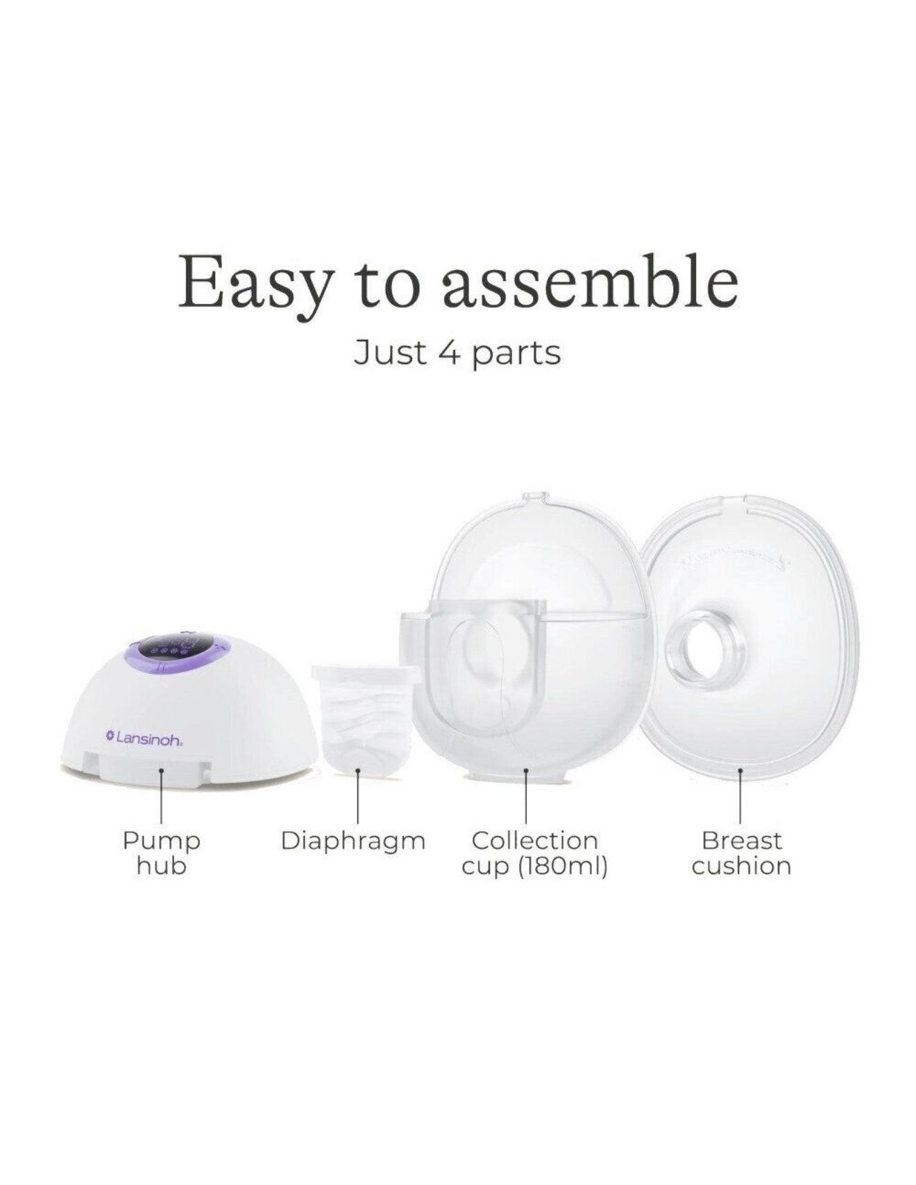 Lansinoh viengubas nešiojamas belaidis elektrinis pientraukis