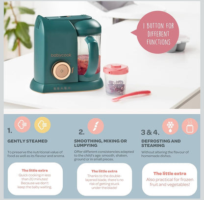 BEABA garintuvas trintuvas Babycook Solo 4in1 green