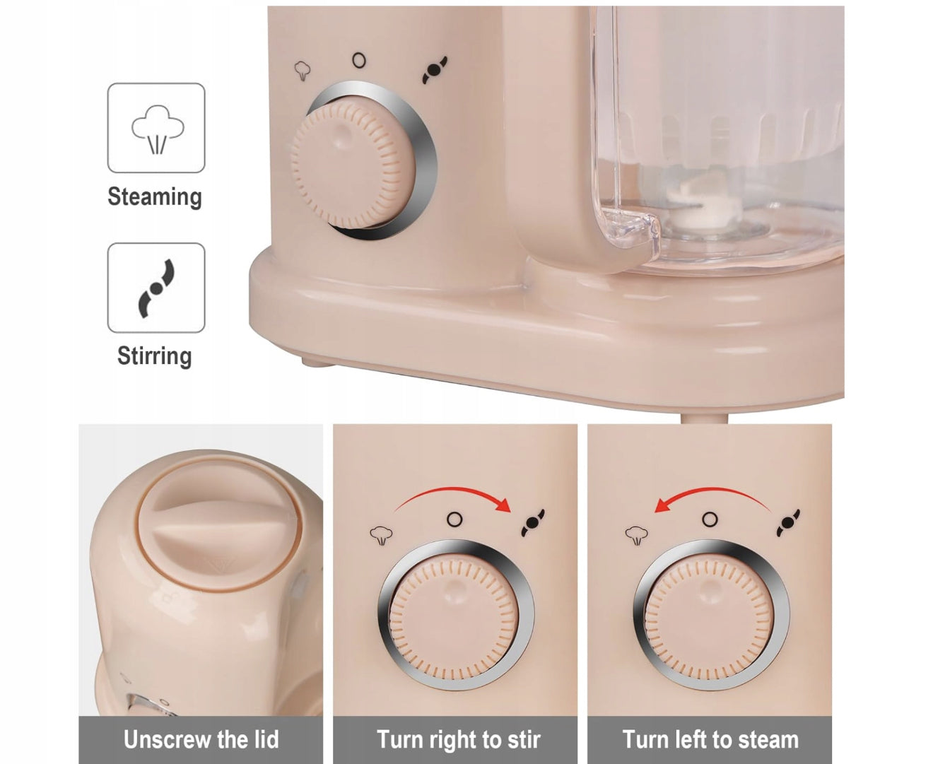 HOAPIN 4in1 kūdikių maisto garintuvas - trintuvas