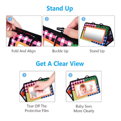 Sensorinis veidrodis kūdikiams su juodai baltais raštais (0–12 mėn.)