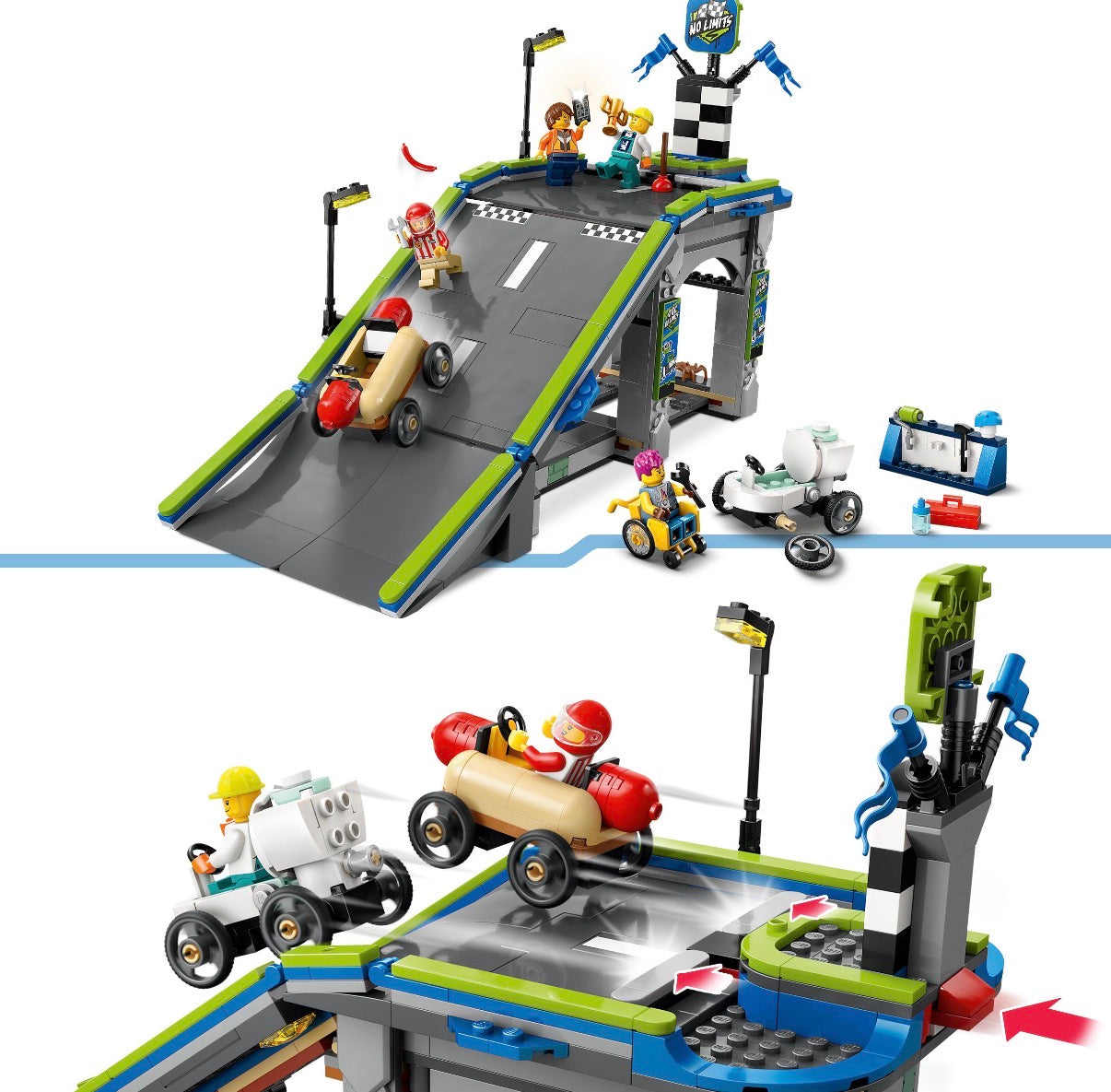 LEGO® City 60460 „No Limits“ Lenktynių trasa su rampos pakilimu