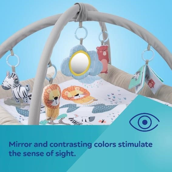 CANPOL BABIES minkštas mokomasis žaidimų kilimas su arkomis, 0+ mėn., SAFARI