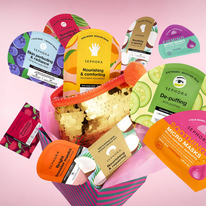 SEPHORA pidulik 20 maski komplekt kosmeetikakotiga