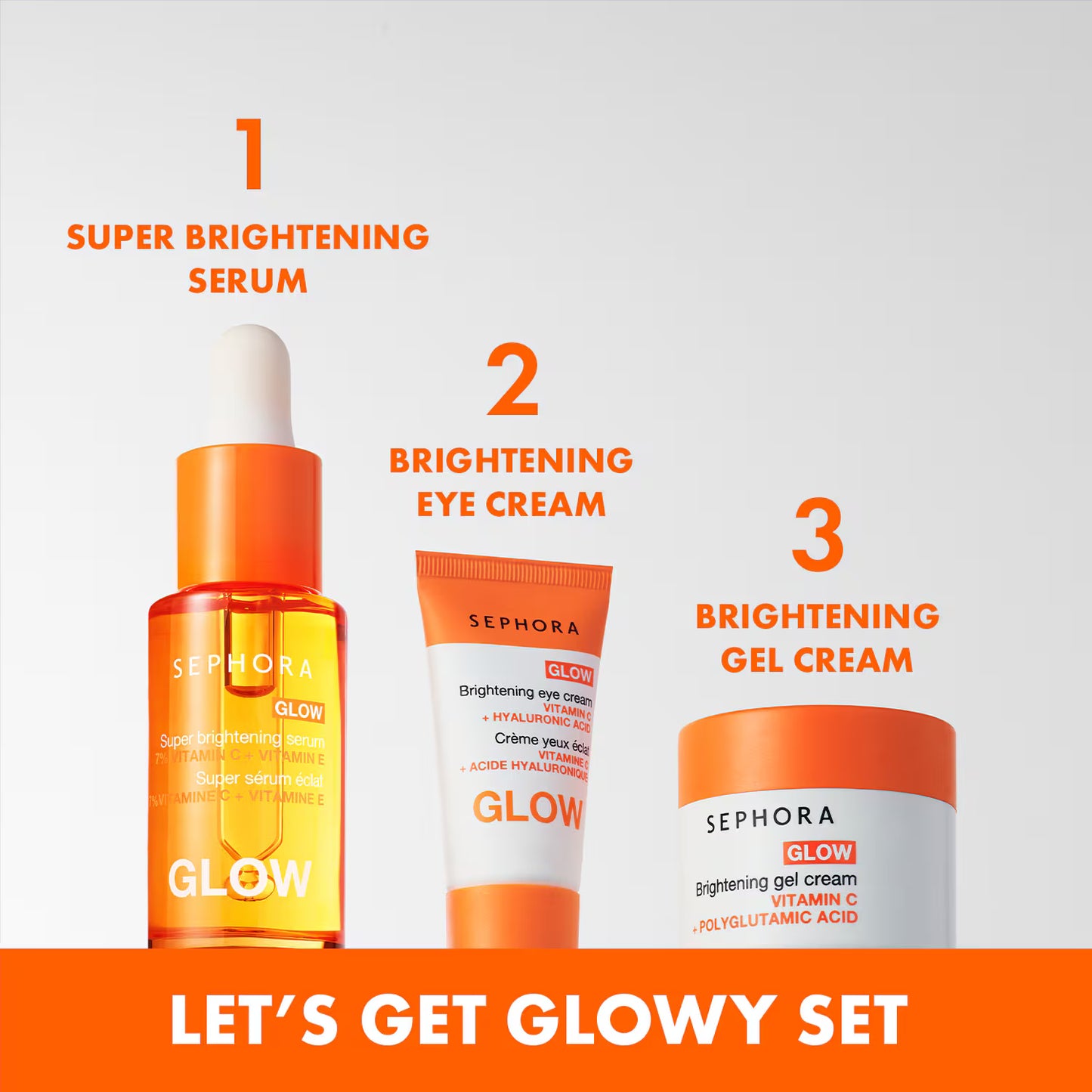 SEPHORA COLLECTION LET’S GET GLOWY SET – mini odos priežiūros ir švytėjimo rinkinys