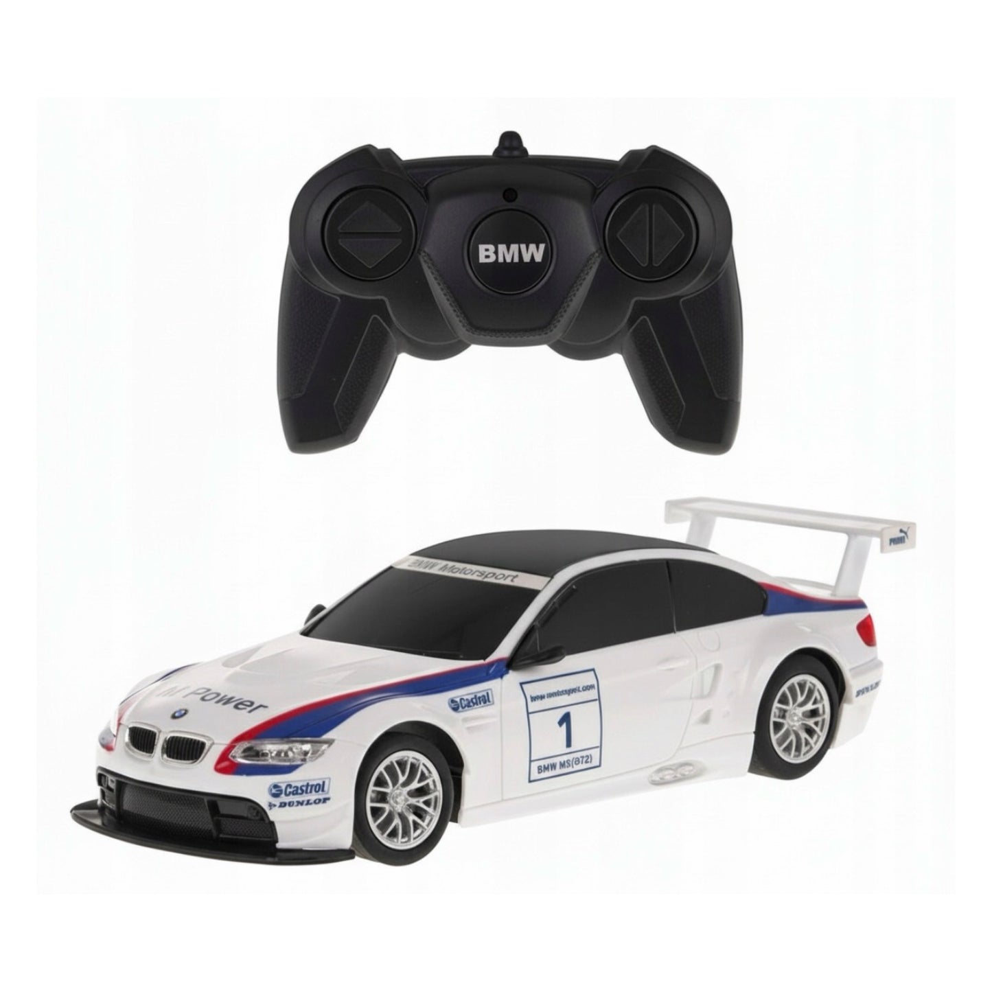 Nuotolinio valdymo automobilis BMW M3 1:24 – RC sportinis modelis vaikams (balta)