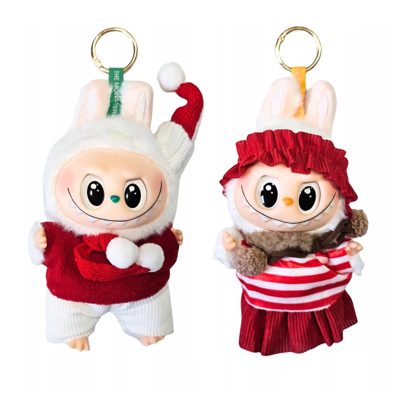 Kalėdinis LABUBU pliušinis žaislas su raktų pakabuku (16 cm) – atsitiktinis modelis
