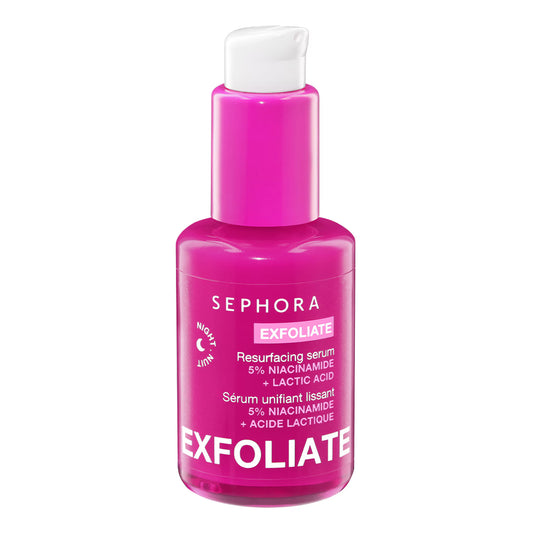 SEPHORA COLLECTION EXFOLIATE – Lyginamasis ir skaistinantis naktinis serumas su 5 % niacinamidu ir pieno rūgštimi