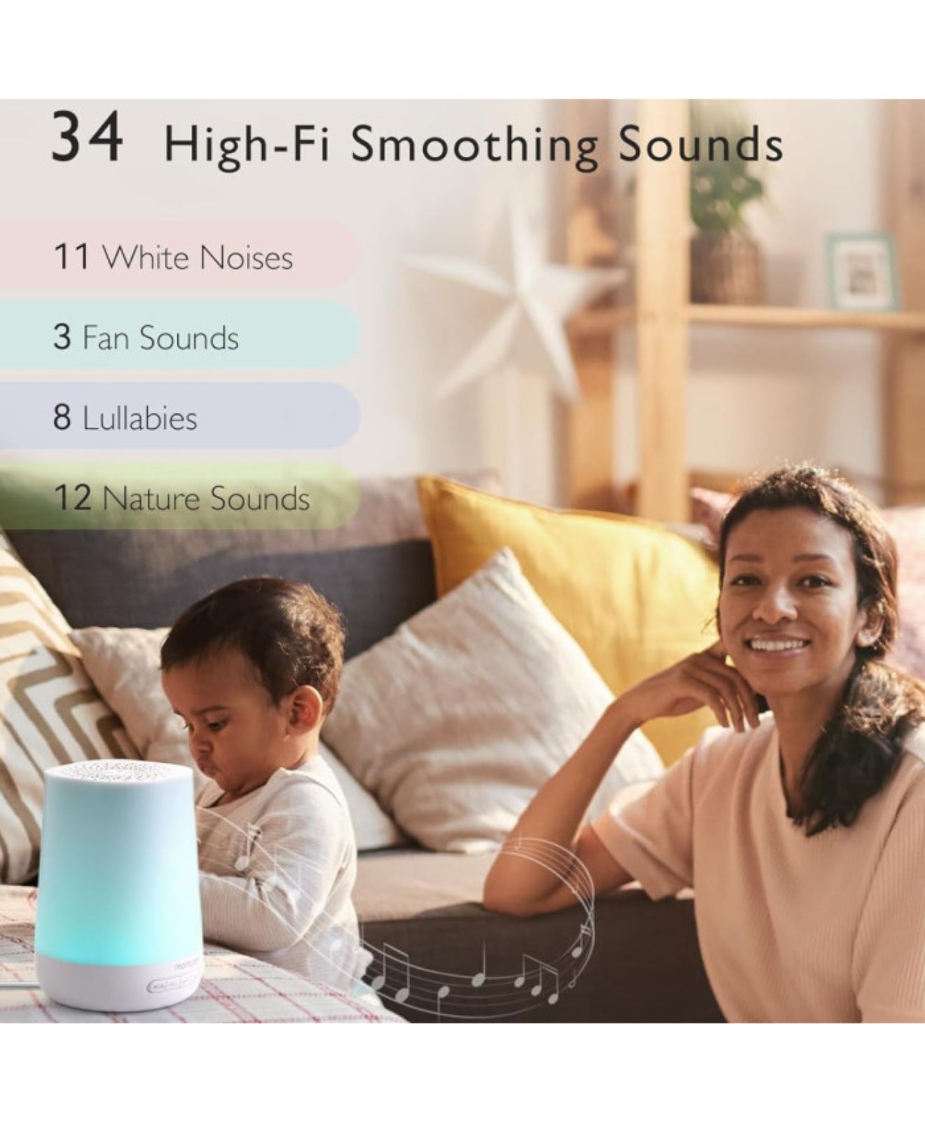 MOMCOZY Baltojo triukšmo aparatas - šveistuvas