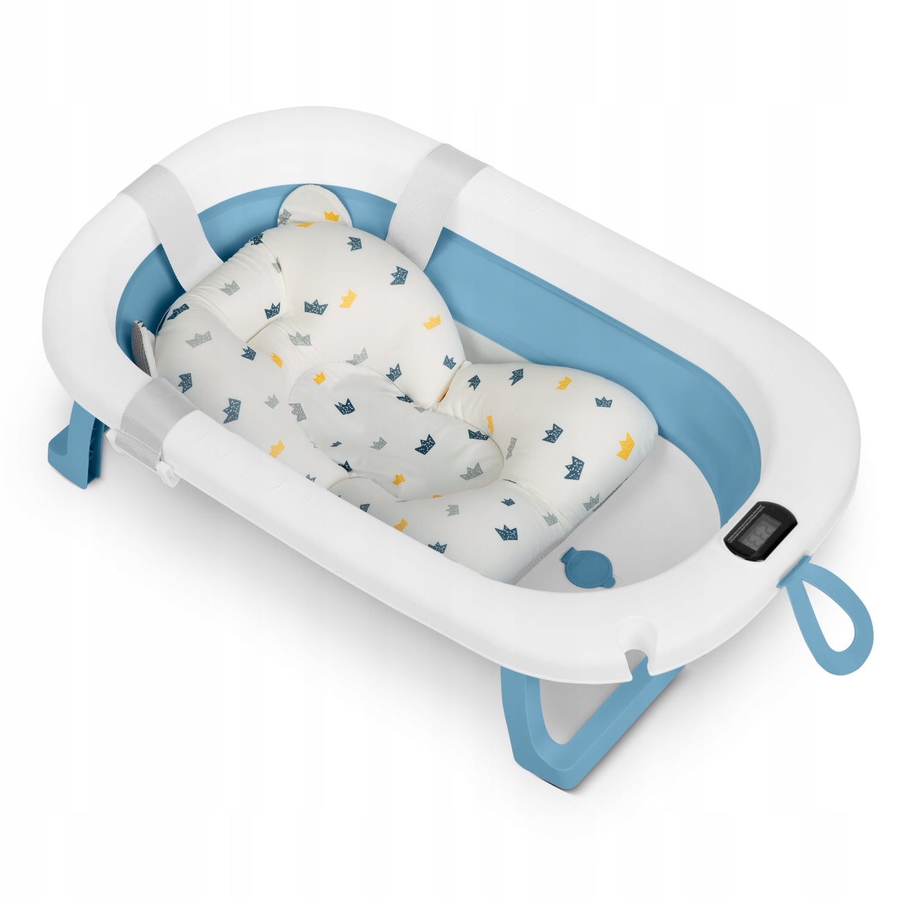 „RicoKids“ - Sulankstoma kūdikių vonelė su LCD termometru ir minkštu įdėklu