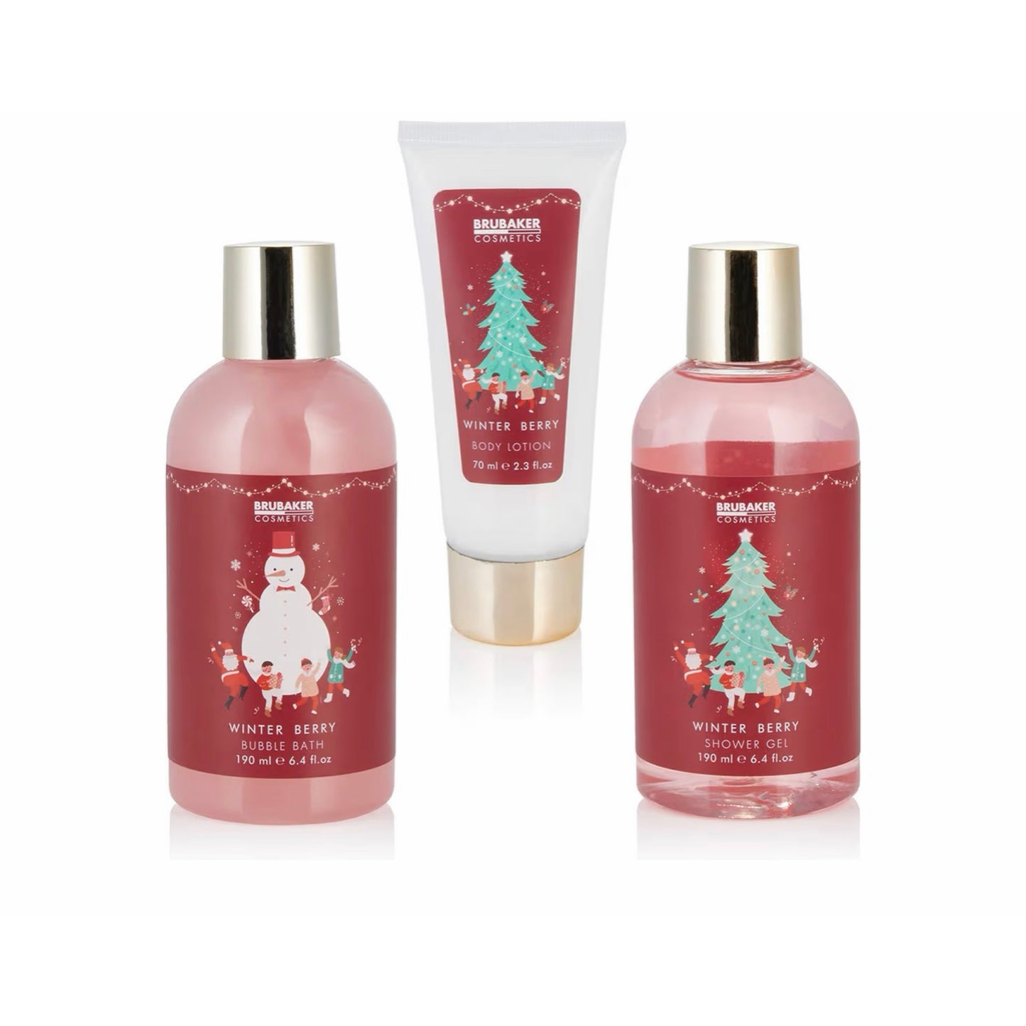 „Winter Berry“ 6 dalių kalėdinis SPA rinkinys dekoratyvinėje metalinėje vonelėje