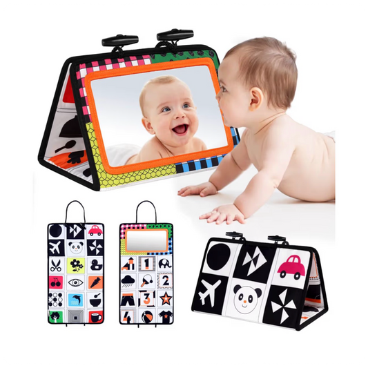 Sensorinis veidrodis kūdikiams su juodai baltais raštais (0–12 mėn.)