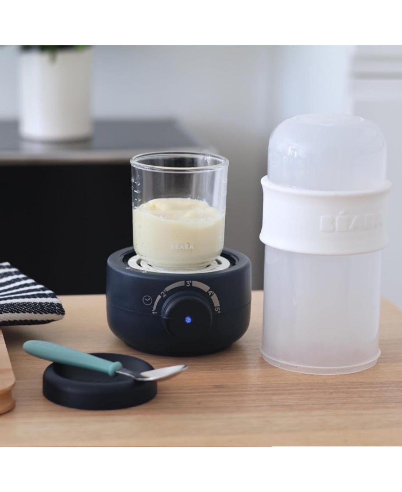 BEABA buteliukų šildytuvas -Sterilizatorius Baby Milk Second, NIGHT BLUE