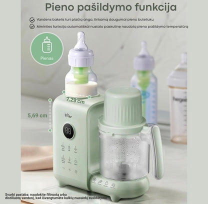 BEAR 6in1 garintuvas trintuvas su savaiminio išsivalymo, sterilizavimo ir pieno šildymo funkcija