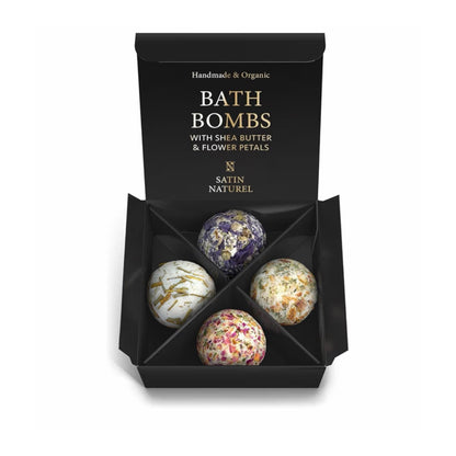Satin Naturel prabangių ekologiškų vonios bombų rinkinys (4 vnt.)