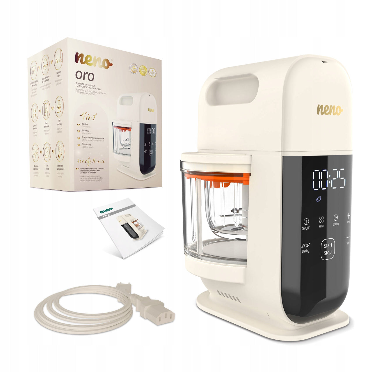 Neno Oro 4in1 - Kūdikių maisto gaminimo aparatas