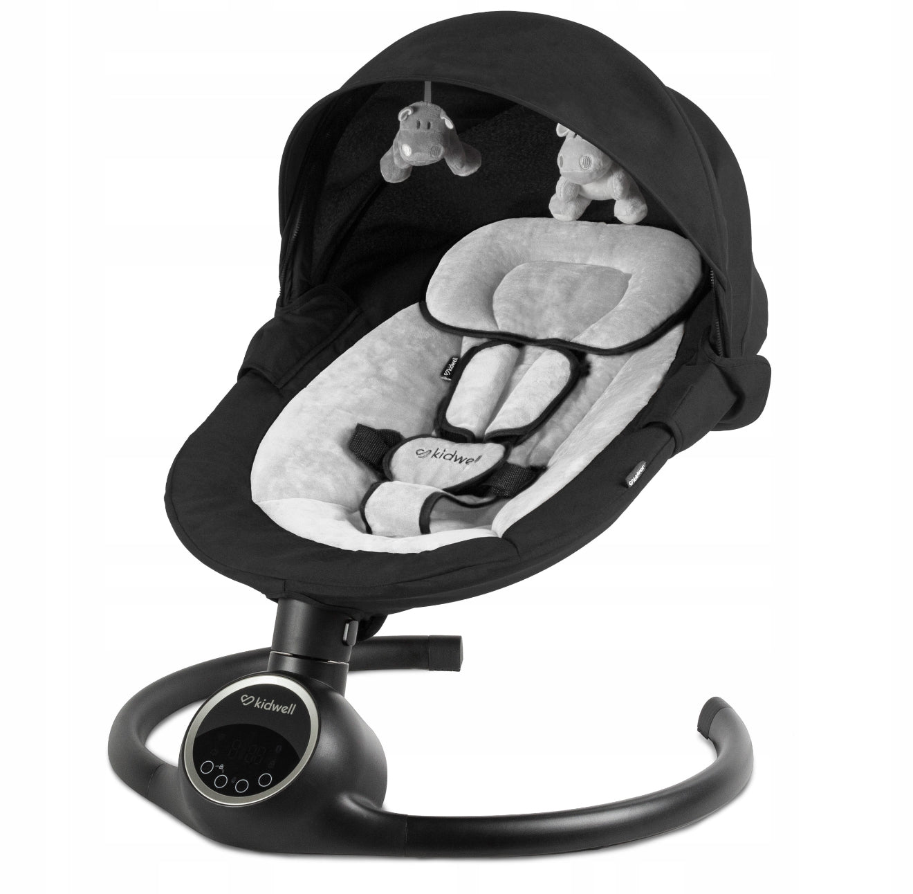 Kidwell REVE 2in1 Elektrinis kūdikio gultukas–supynė (juodas/sidabrinis)