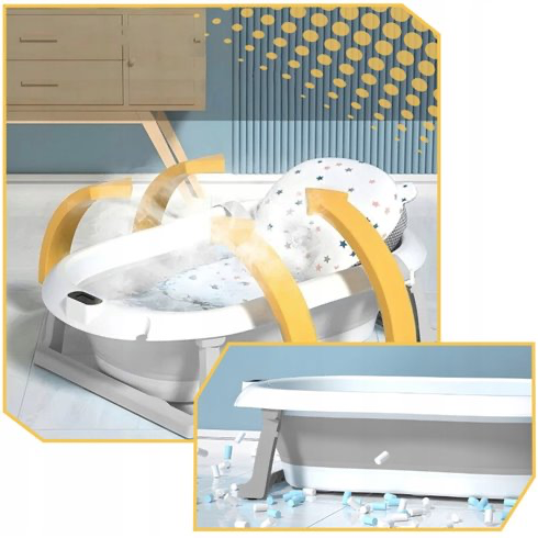 Kokkupandav vann termomeetri ja padjaga, hall