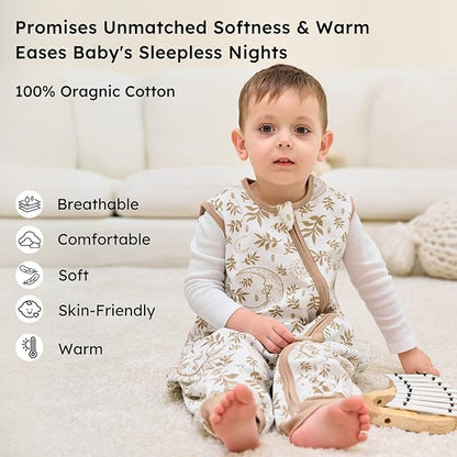 „Unnivoll“ kūdikių medvilninis miegmaišis su kojelėmis, 2vnt., 1.0 TOG