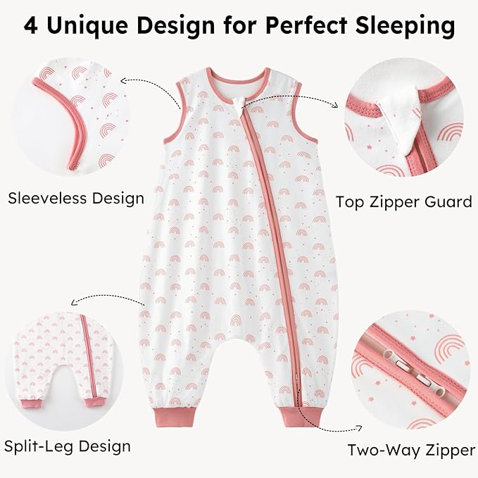 „Unnivoll“ kūdikių medvilninis miegmaišis su kojelėmis, 2vnt., 1.0 TOG