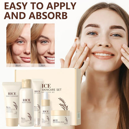 Radiant Glow & Even Tone - Korejietiškas ryžių odos priežiūros rinkinys