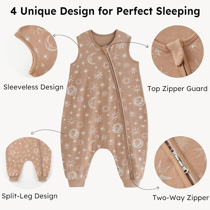 „Unnivoll“ kūdikių medvilninis miegmaišis su kojelėmis, 2vnt., 1.0 TOG