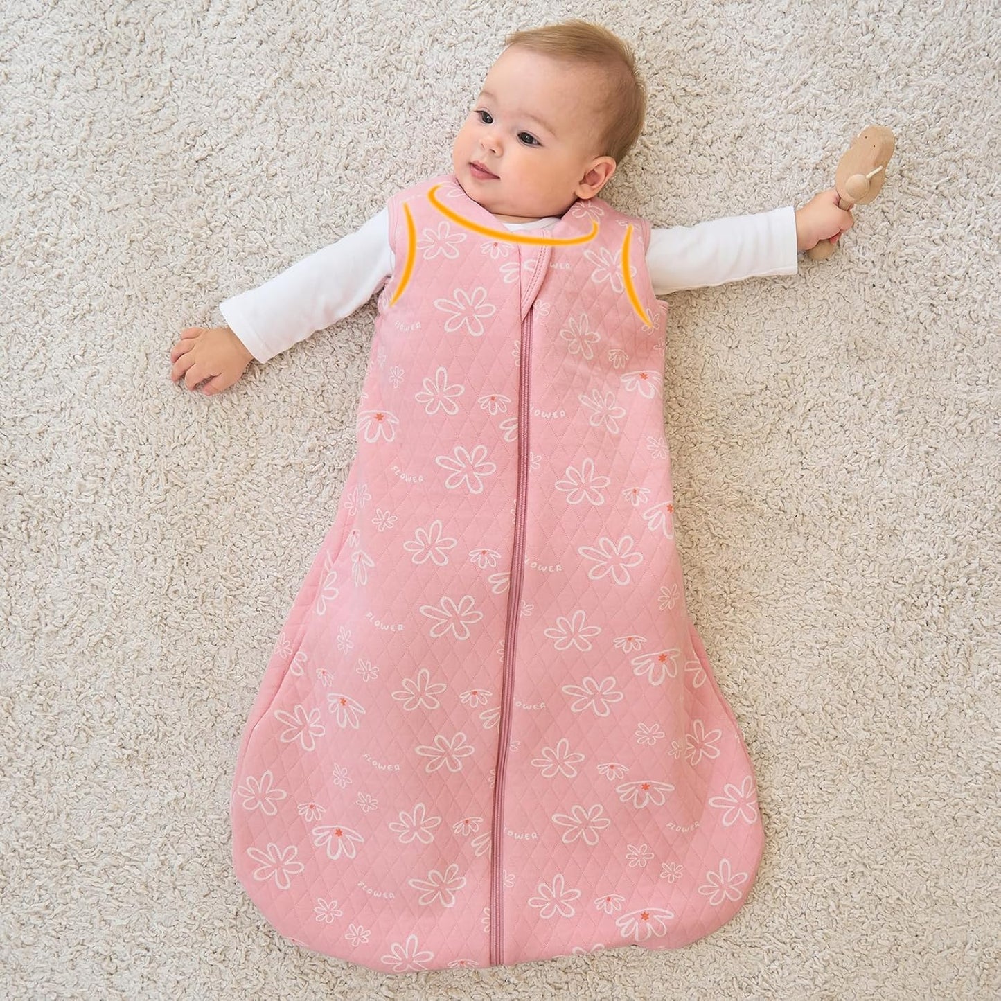 Looxii talvine beebimagamiskott (roosa) 2,5 TOG (3-6 kuud 67cm)