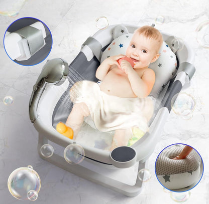 Kokkupandav silikoonist beebivann padja ja temperatuurianduriga