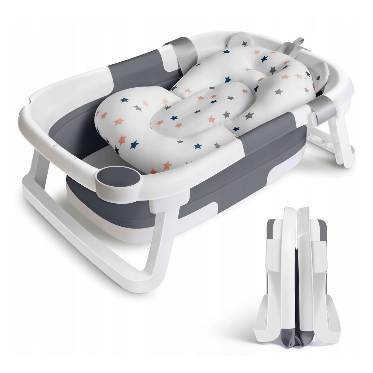 Kokkupandav silikoonist beebivann padja ja temperatuurianduriga