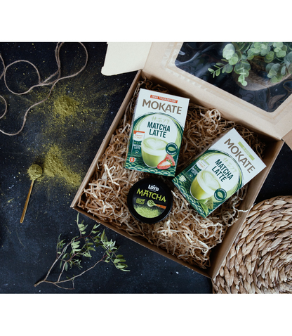 Japoniškos matcha arbatos ir matcha latte dovanų rinkinys