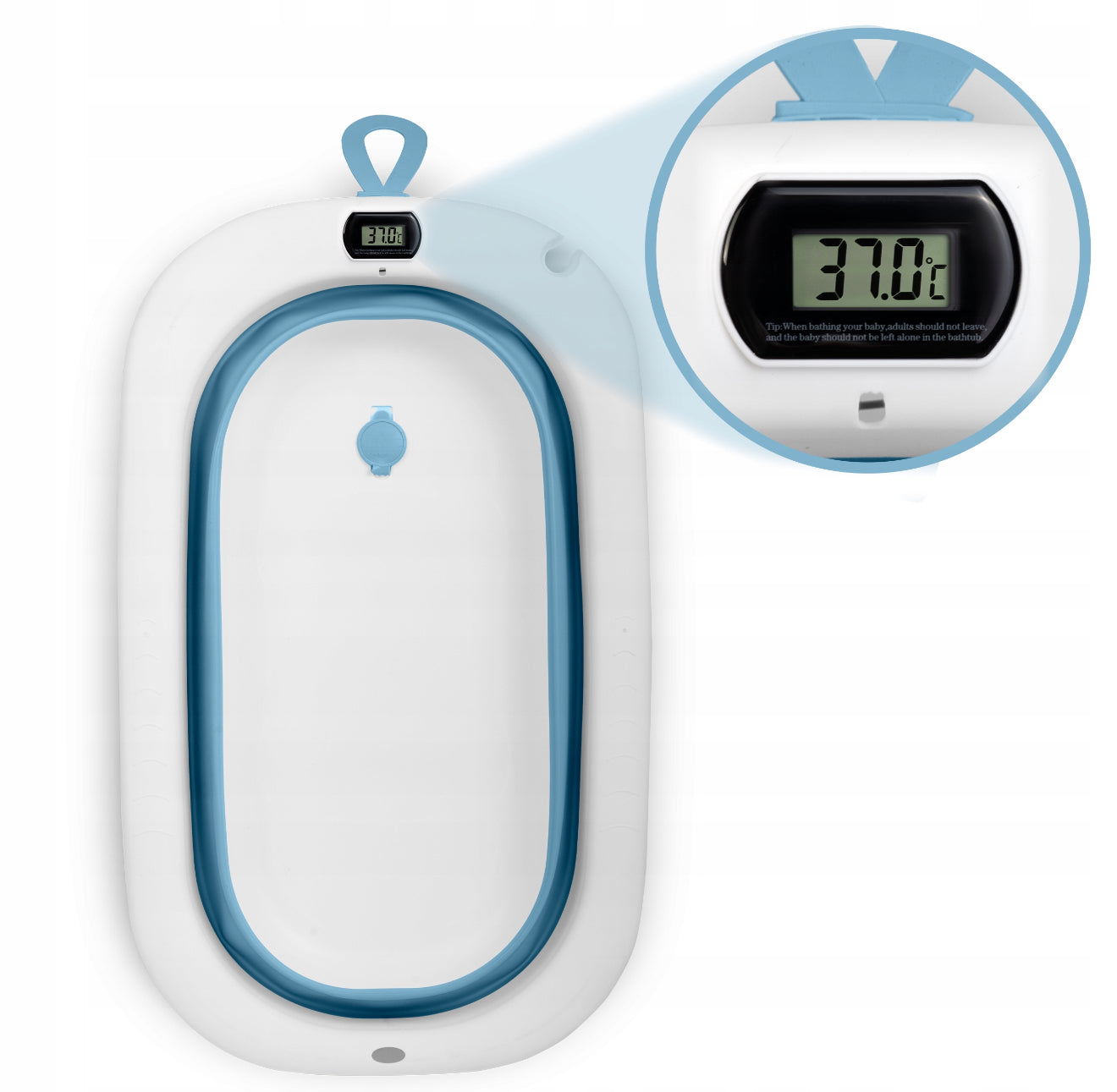 „RicoKids“ - Sulankstoma kūdikių vonelė su LCD termometru ir minkštu įdėklu