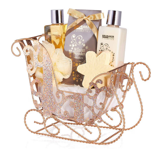 „Vanilla Christmas“ 6 dalių kalėdinis SPA rinkinys dekoratyvinėse rogutėse