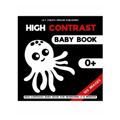 High Contrast kūdikių knygelė – juodai balti paveikslėliai kūdikiams ir naujagimiams regėjimo lavinimui (0+)