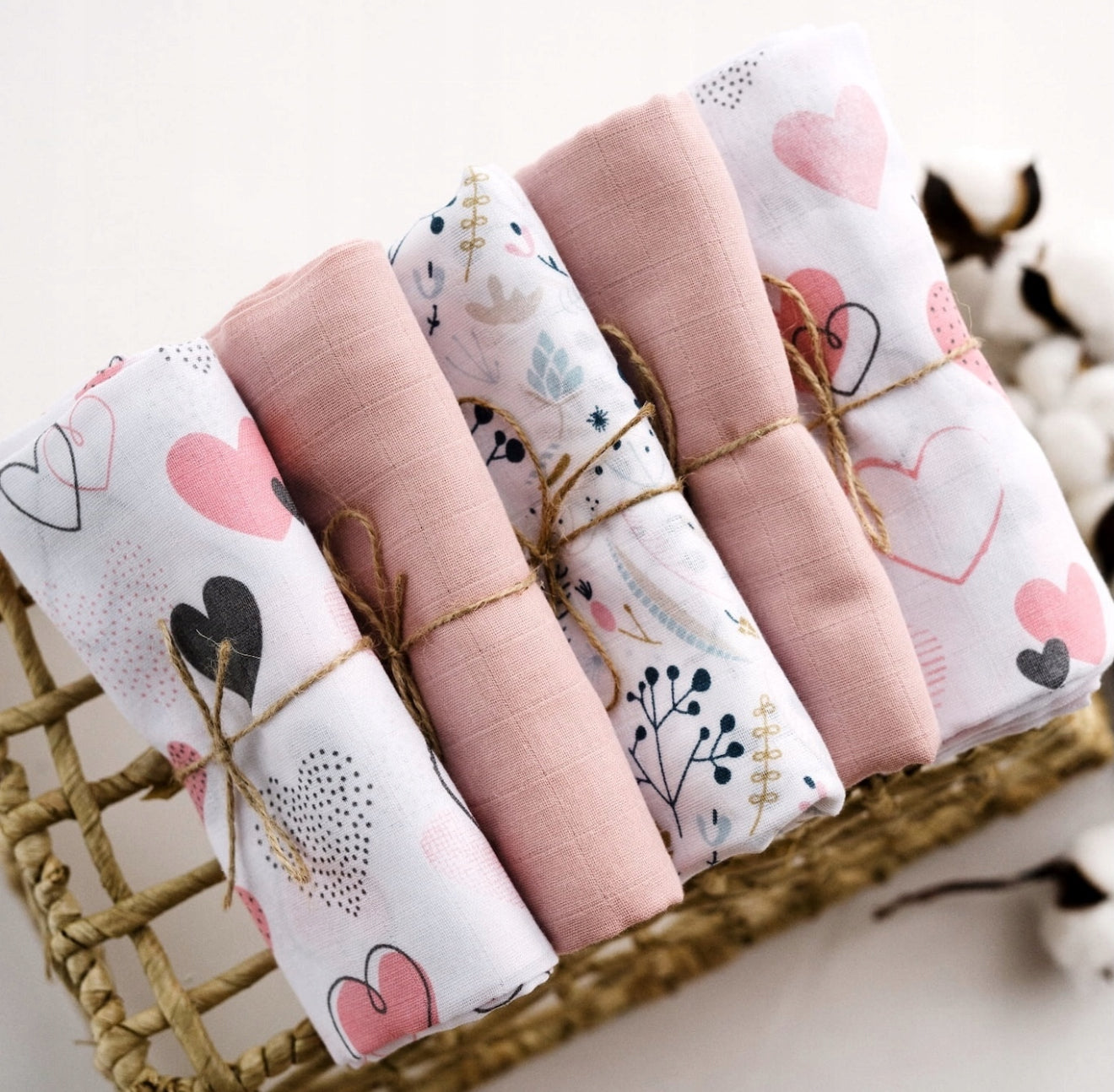 „BabyU“ Muslino merliukai kūdikiui, 5 vnt. rinkinys