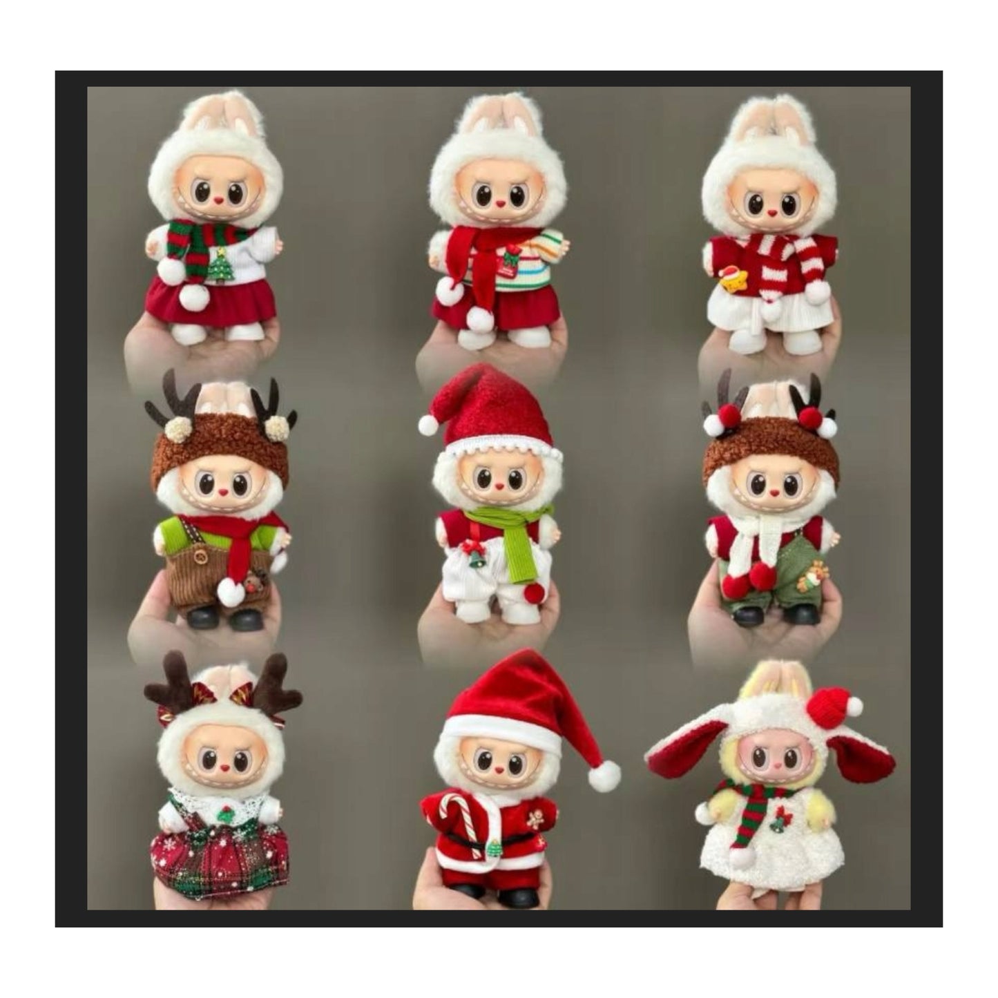 Kalėdinis LABUBU pliušinis žaislas su raktų pakabuku (16 cm) – atsitiktinis modelis