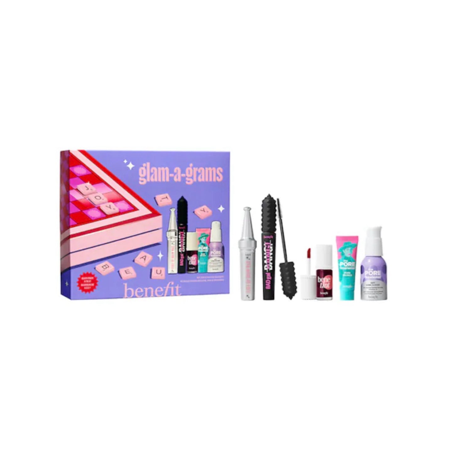 Benefit „Glam-A-Grams“ – makiažo ir odos priežiūros rinkinys