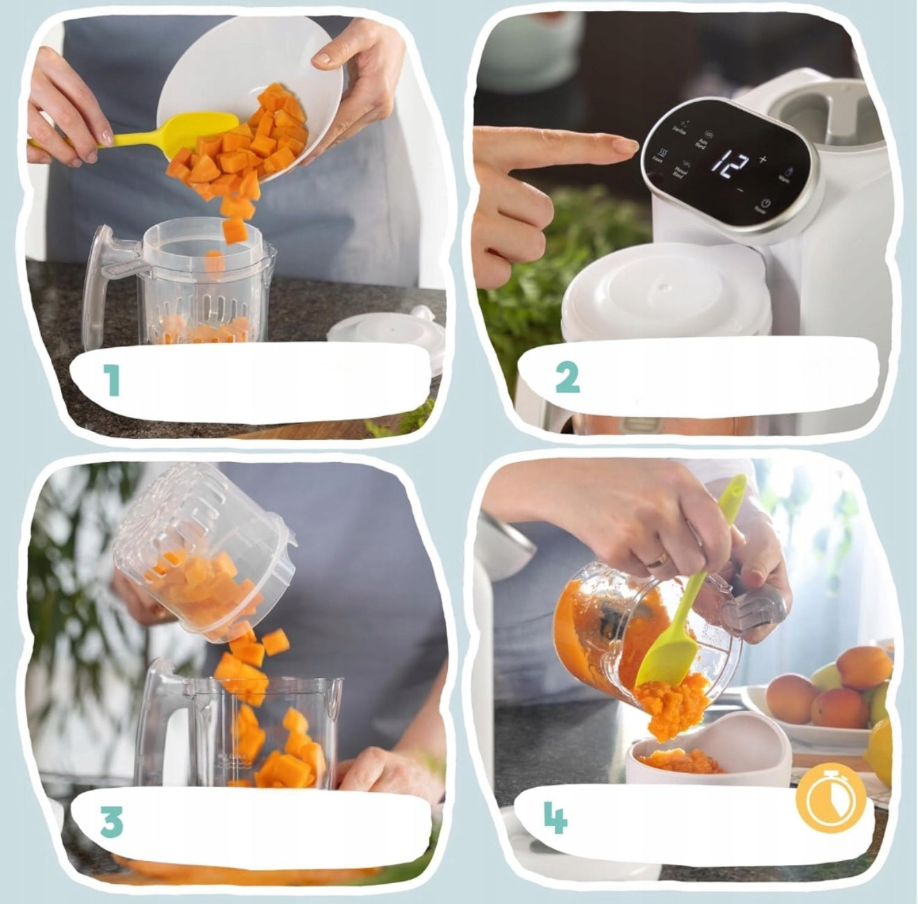 „Sweety Fox“ 7 in 1 kūdikių maisto gaminimo blenderis – trintuvas, garintuvas, sterilizatorius