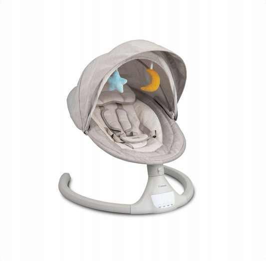 Kidnort - Elektrinis kūdikio gultukas–supynė su „Bluetooth“ ir pulteliu (pilkas)