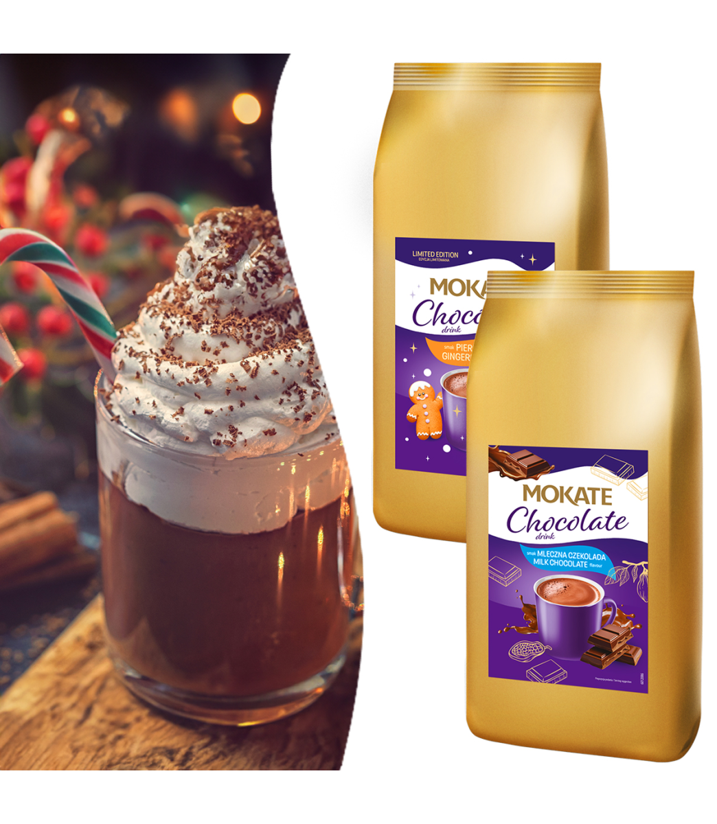 „MOKATE Hot Chocolate Duo 2 kg – Milk & Gingerbread“