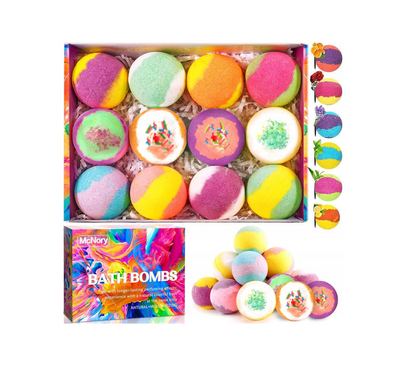 SPA vonios bombų rinkinys – aromatinis dovanų rinkinys Kalėdoms (12 vnt.)