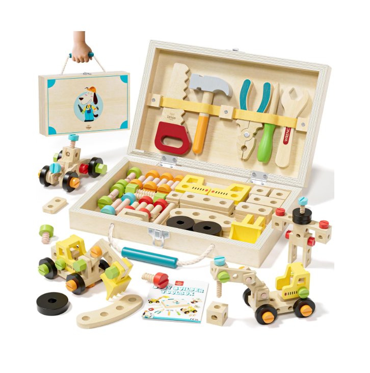 Lehoo Castle Montessori medinė įrankių dėžė vaikams 3+