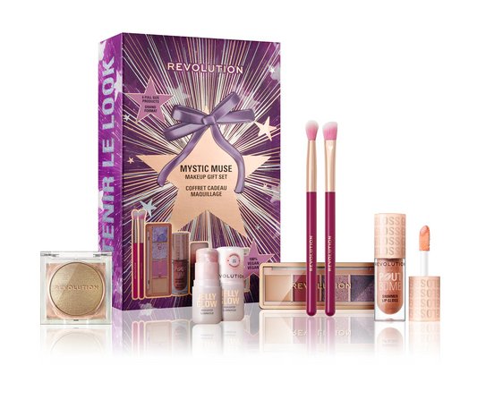 Makeup Revolution Xmas 2025 Mystic Muse pühademeigi ja näohoolduse kinkekomplekt