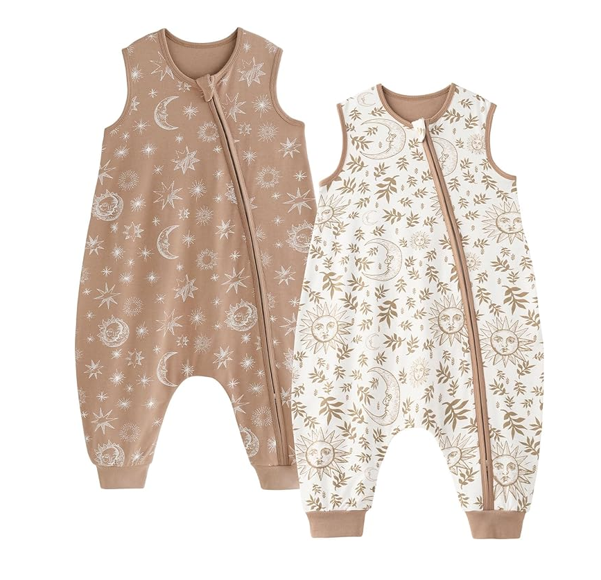 „Unnivoll“ kūdikių medvilninis miegmaišis su kojelėmis, 2vnt., 1.0 TOG