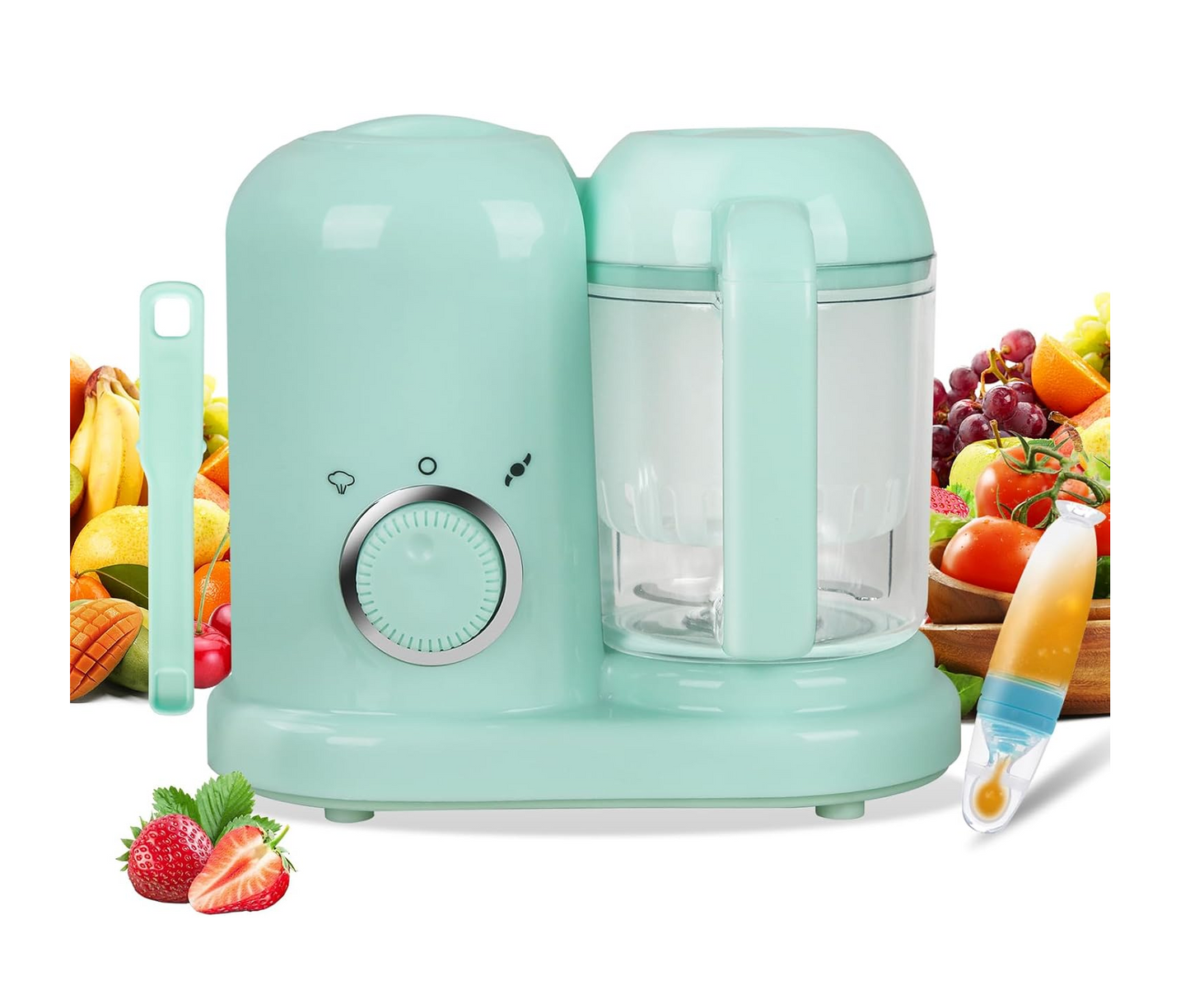 HOAPIN 4in1 kūdikių maisto garintuvas - trintuvas (žalias)