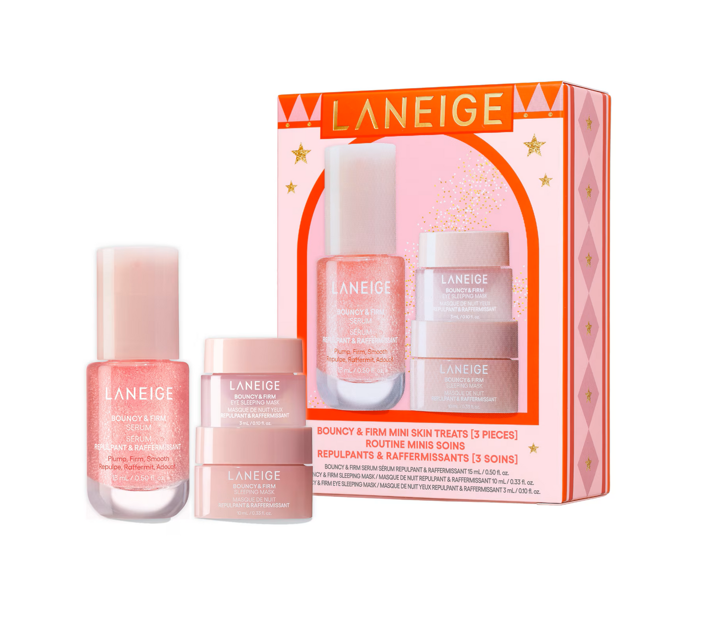 LANEIGE Bouncy &amp; Firm Mini Skin Treats minikomplekt pinguldavale nahale